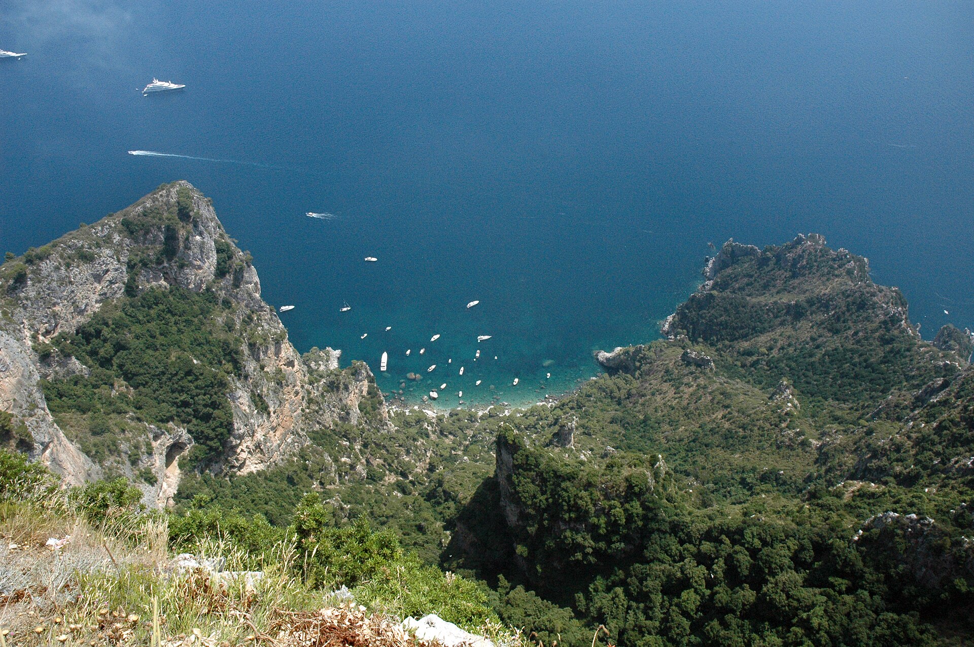 The single-seat chairlift to Monte Solaro — 12 minutes of suspended views over the Bay of Naples