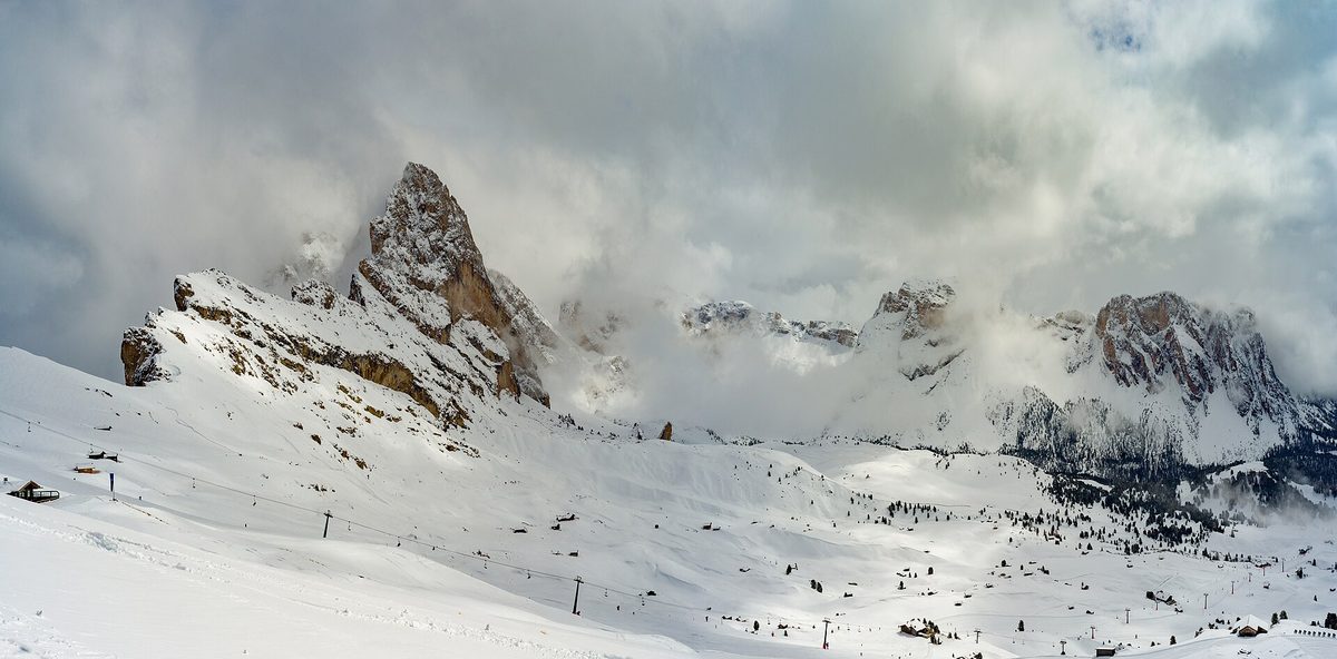 Snow-covered Dolomites in winter