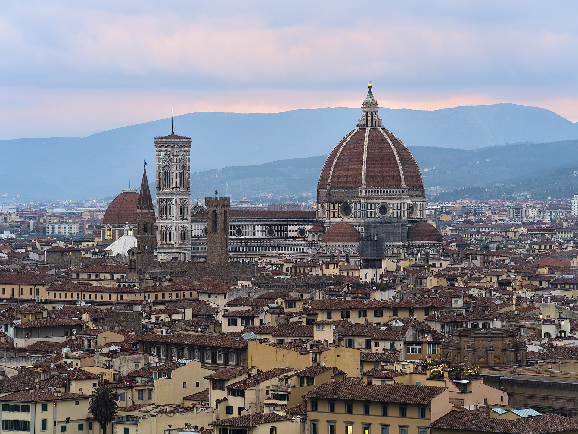Sweeping rooftop view from Piazzale Michelangelo, one of the best free things to do in Italy