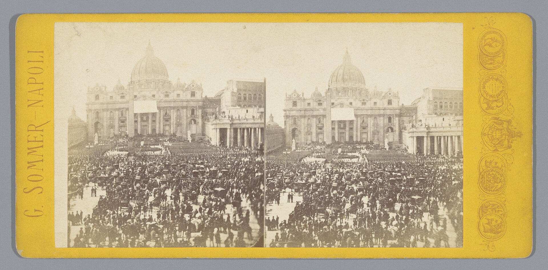 Crowds filling Saint Peter's Square in Rome during Easter Mass