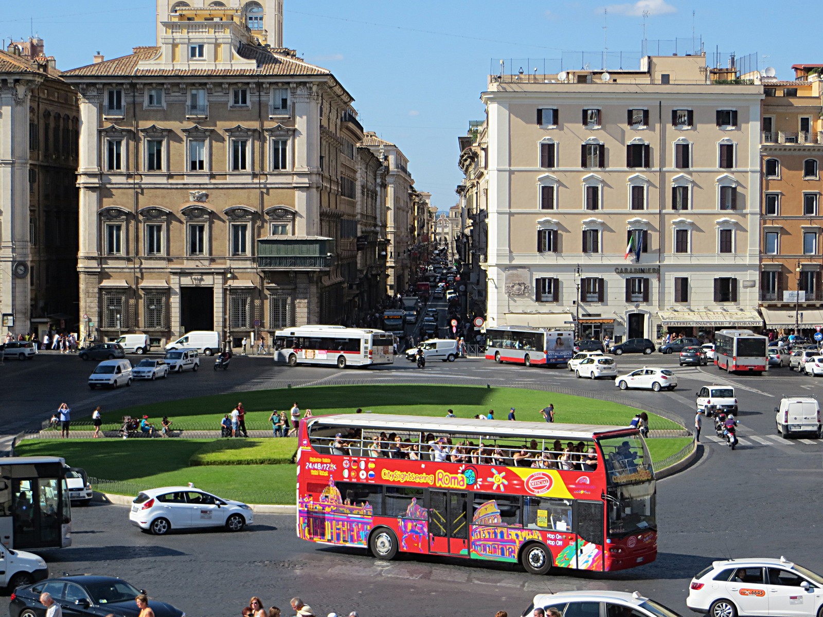 Rome's Christmas lights and decorations near the Vittoriano monument in December