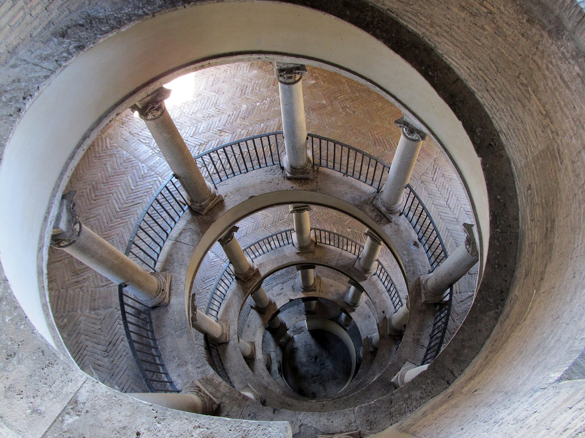 The famous Bramante spiral staircase inside the Vatican Museums in Rome