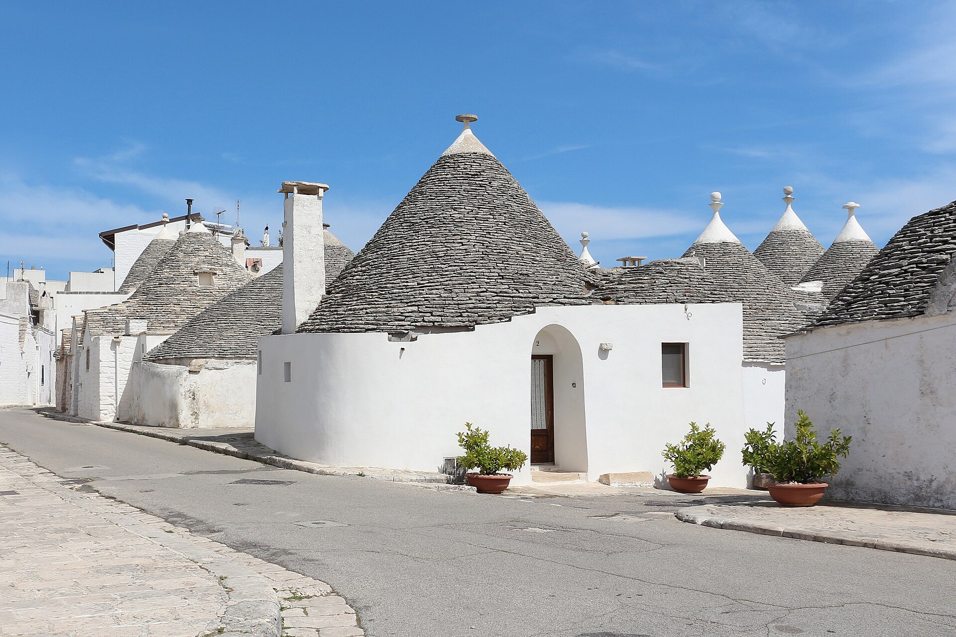The trulli of Alberobello, Puglia — limestone cone-roofed houses that make up one of Italy's most distinctive UNESCO World Heritage Sites