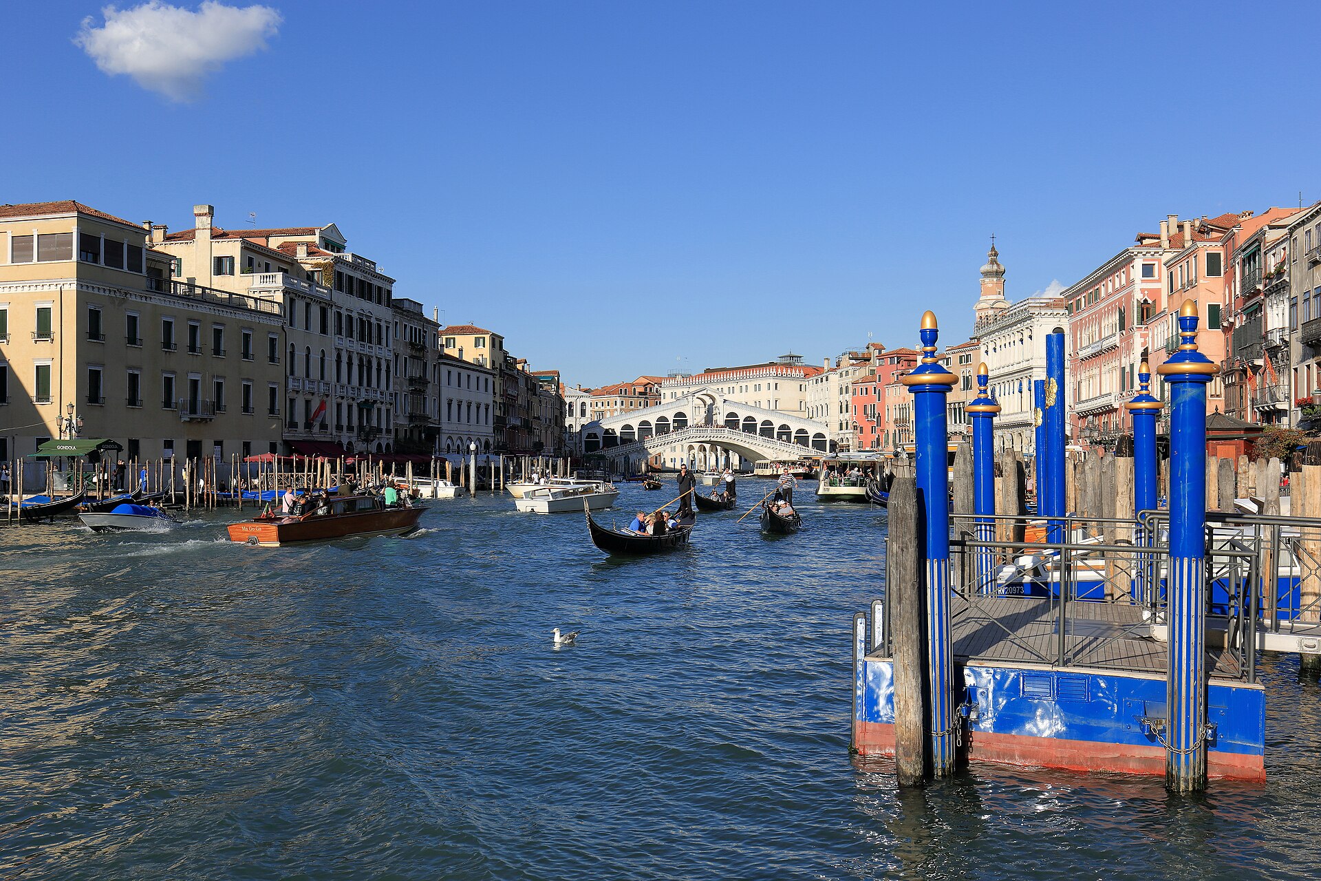 The Rialto Bridge — one of the most visited spots in Venice's historic centre, where the contributo di accesso applies on control days
