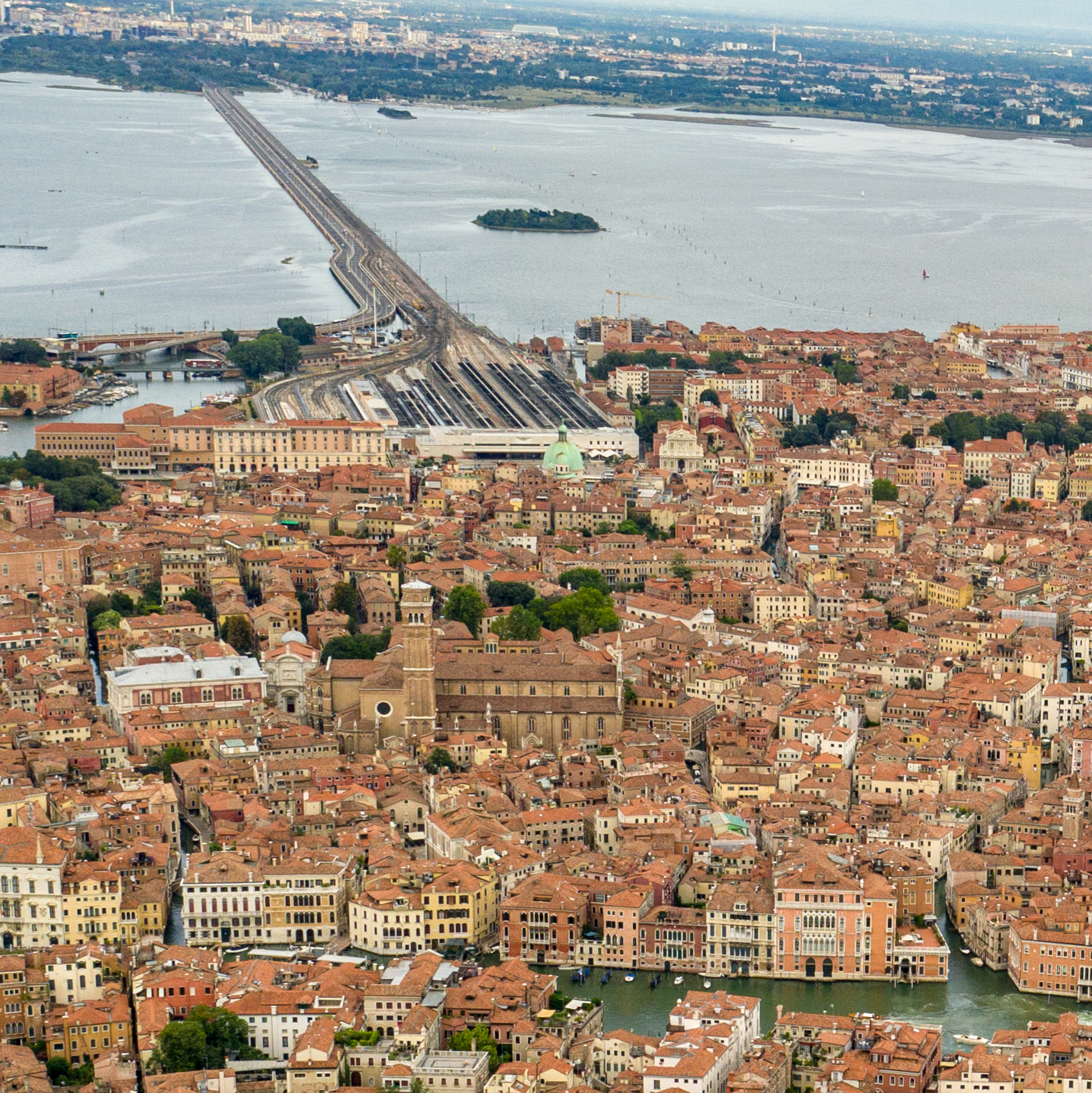 Venice Santa Lucia station — the main arrival point for train travellers, at the edge of the historic city where access fee checkpoints operate on control days