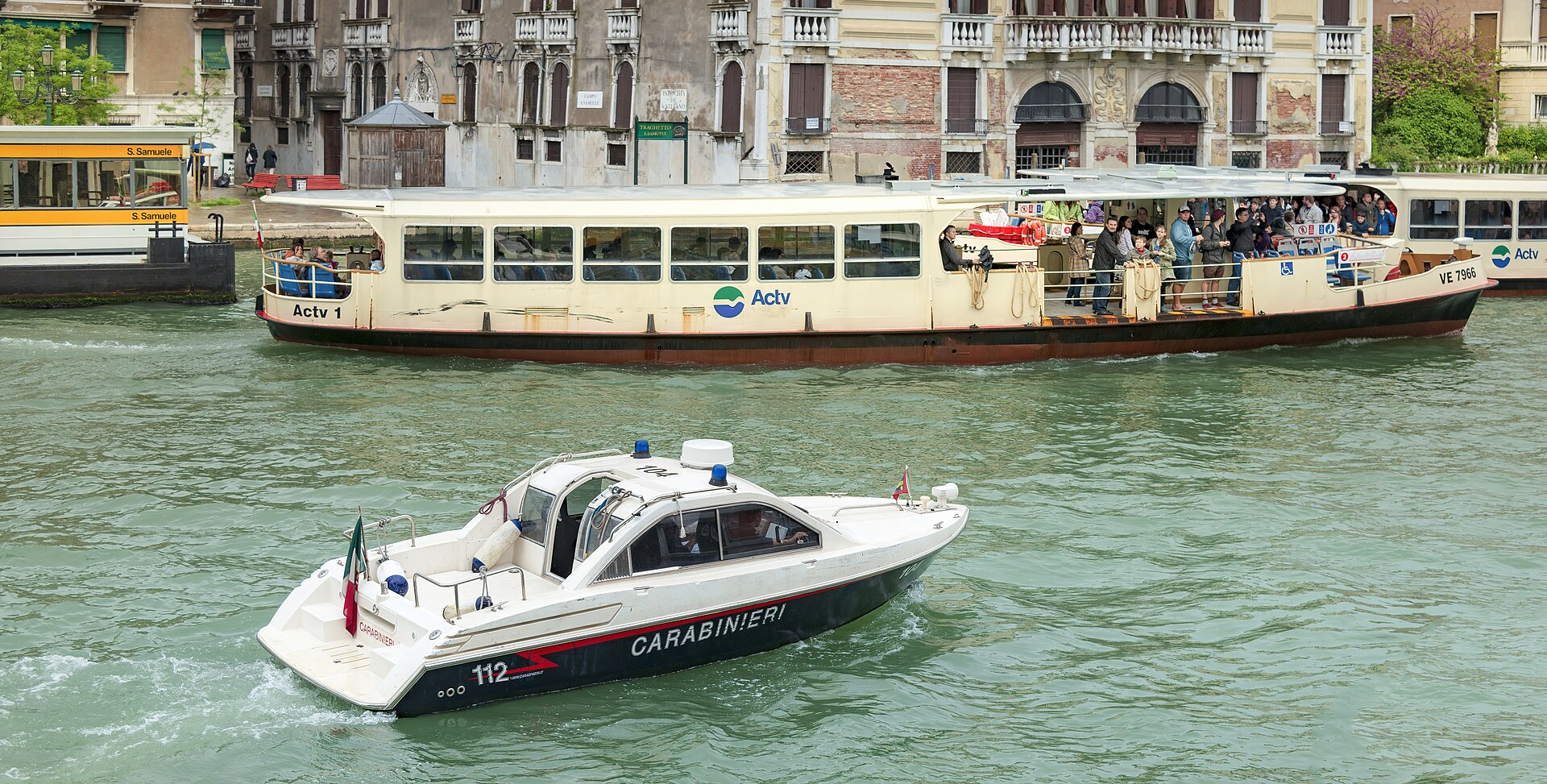 Venice water bus stop floating pontoon at a canal landing stage