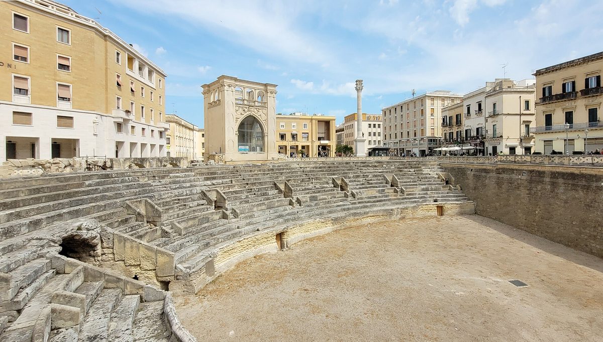 The Roman amphitheatre in the heart of Lecce, Puglia
